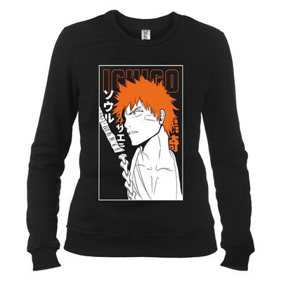 Bleach 05 - Свитшот жіночий, Чорний, XS, Легка двохнитка 220 г/кв.м., 2223011