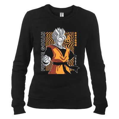 Dragon Ball 01 - Свитшот жіночий, Чорний, XS, Легка двохнитка 220 г/кв.м., 2223011