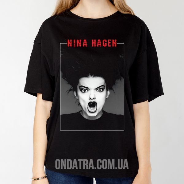 Nina Hagen 02 - Футболка женская оверсайз Epic, Черный, XS, 170 г./кв.м., 1225011
