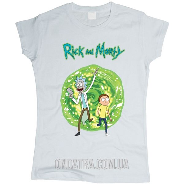 Рик и Морти 01 (Rick and Morty) - Футболка женская размер М, Белый, M, 150 г/кв.м., 1211023