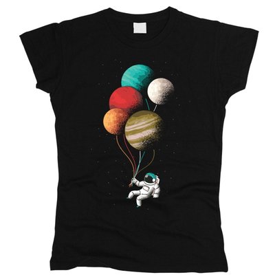 Космонавт з кульками - Футболка жіноча фото
