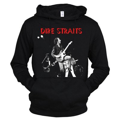 Dire Straits 01 - Толстовка чоловіча розмір М, Чорний, M, 300 г/кв.м., Чорний, Трьохнитка з начосом, 3124013