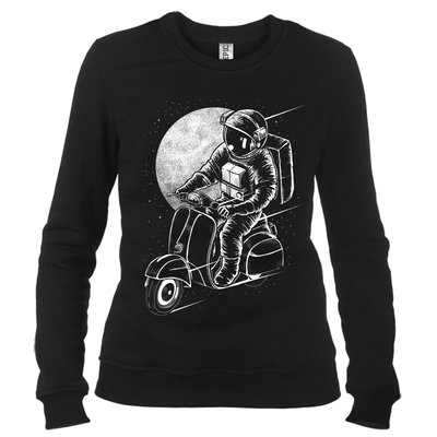 Космонавт на скутері - Світшот жіночий фото