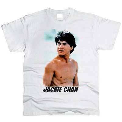Jackie Chan 02 (Джекі Чан) - Футболка чоловіча розмір S, Білий, S, Стандарт 150 г/кв.м, 1111022
