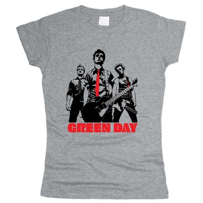 Green Day 01 - Футболка жіноча розмір S, Сірий Меланж, S, 150 г/кв.м., Сірий Меланж, 1211032