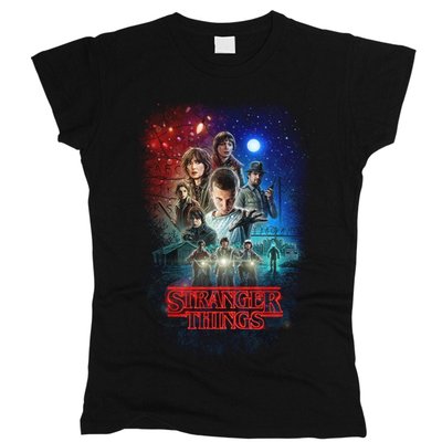 Stranger Things 02 (Очень странные дела) - Футболка женская размер S, Черный, S, 150 г/кв.м., 1211013